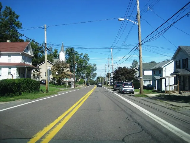 Photo of eastbound Courtdale Avenue in Courtdale , Pennsylvania . Photo taken looking southwest between Hoyt Street and Charles Street.