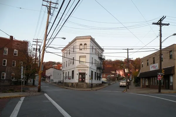 Picture at intersection of East Crafton, Noble and Dinsmore Avenues in Crafton, Pennsylvania , on November 1, 2009.