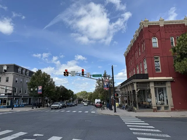 Westbound U.S. Route 322 (Main Street) at the intersection with State Street in Ephrata, Pennsylvania