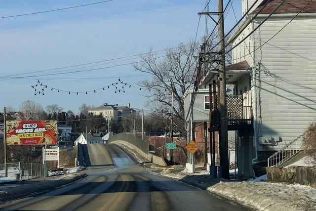 Brown Street and Everson Bridge in Everson, Pennsylvania
