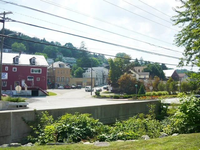 Business district of Export, Westmoreland County, Pennsylvania. Photo taken from Kennedy Avenue (Old William Penn Highway), looking toward the southwest.