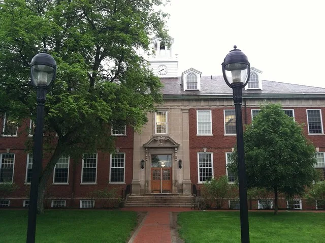 Rowe Hall is Shady Side Academy's main academic and administrative building. Façade depicted