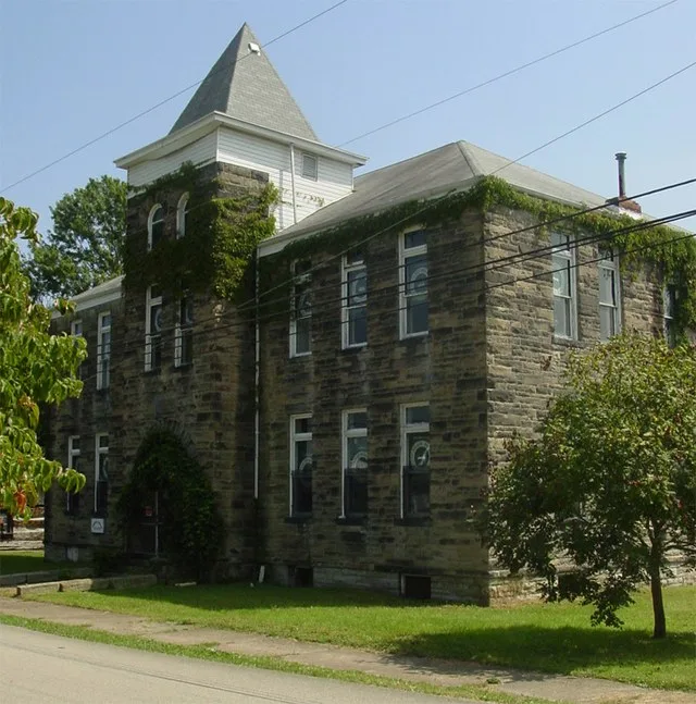 Greensboro Public School in the town of Greensboro in Greene County, Pennsylvania . Photo taken in Sept. 2007.