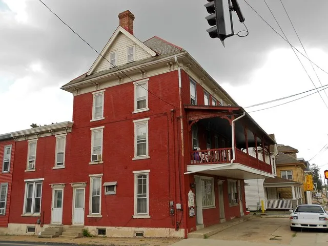House at the main corner of Honey Brook, Pennsylvania in Chester County, Pennsylvania on US 322 (about as far NW as Chester County goes)