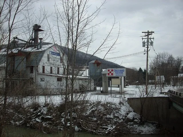 An old mill and feed store in Knoxville, PA