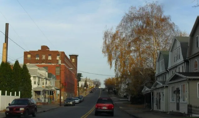 Chestnut Street looking east, Kulpmont, PA, USA.