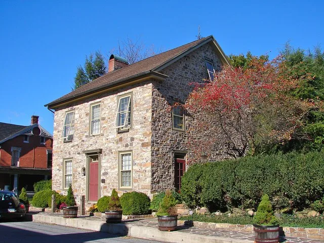 Dunbar-Creigh House on the NRHP since June 27, 1980. On the north side of Water Street (3 houses from west end), Landisburg, Perry County, Pennsylvania