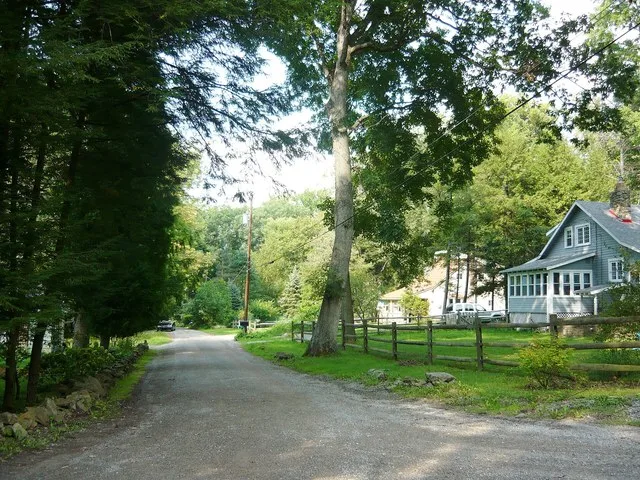 Looking north on Locust Street from White Oak Road, Borough of Laurel Mountain, Westmoreland County, Pennsylvania.