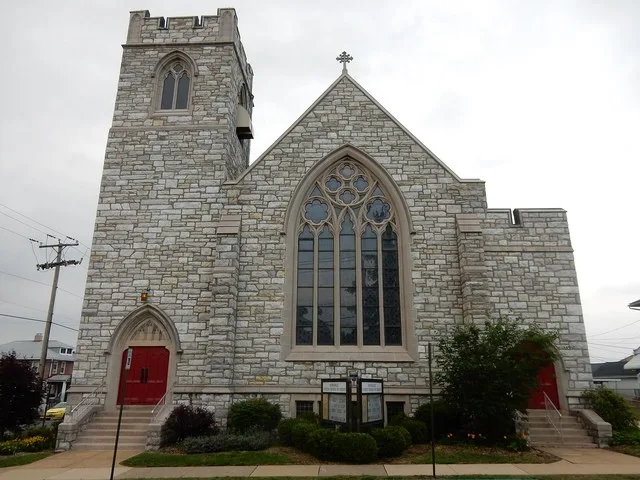 Rosedale United Church of Christ, built 1928. It is located on 1301 E. Bellevue Ave., Laureldale , Berks county, Pennsylvania.