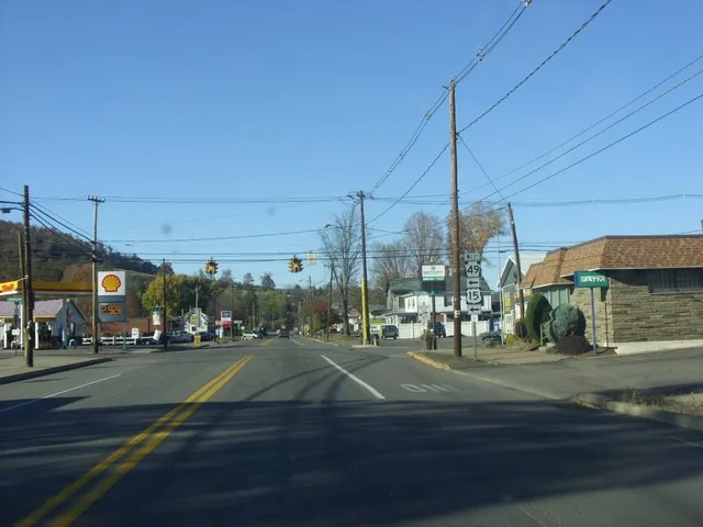 Pennsylvania Route 287 at the intersection with Pennsylvania Route 49 and a connector to U.S. Route 15.