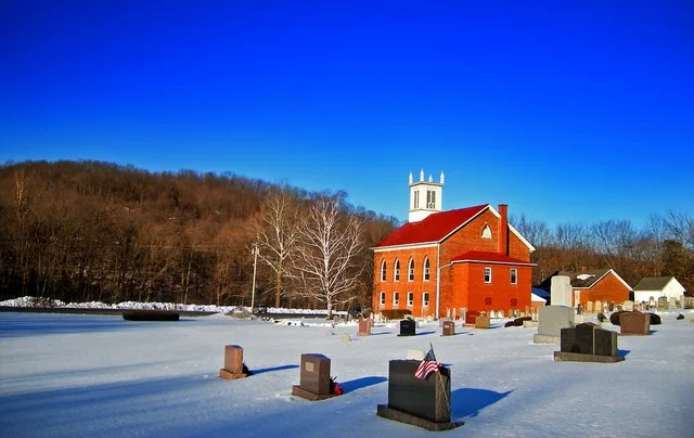 Roadside church and cemetery, Old Route 22, Berks County.
