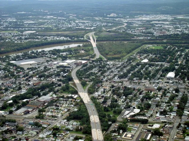 PA-309 snaking across Wyoming Valley as North Cross Valley Expressway