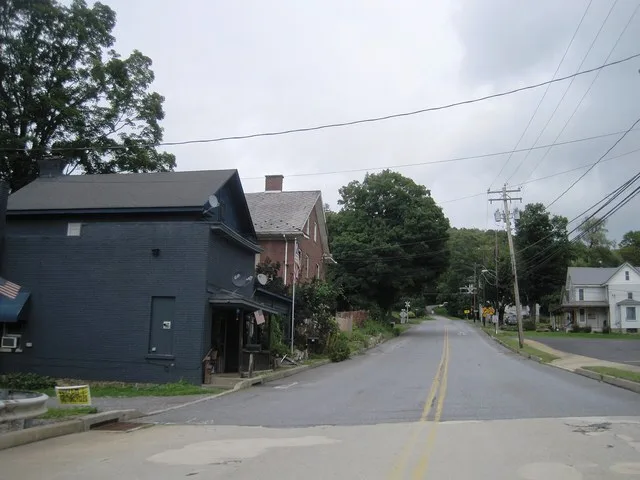 Photo of southbound Pennsylvania Route 36 (Market Street) in Mahaffey , Pennsylvania . Photo taken looking east between the West Branch Susquehanna River crossing and Sheffield St...