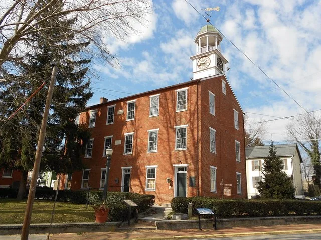 Old Town Hall in Marietta, Lancaster County, Pennsylvania. Part of the Marietta Historic District listed by the NRHP on July 18, 1978, which is roughly bounded by Market, Front, B...