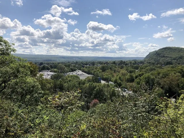 View south across Port Jervis, Orange County, New York and Matamoras, Pike County, Pennsylvania from the Park Avenue Observatory along New York State Route 42 and New York State R...