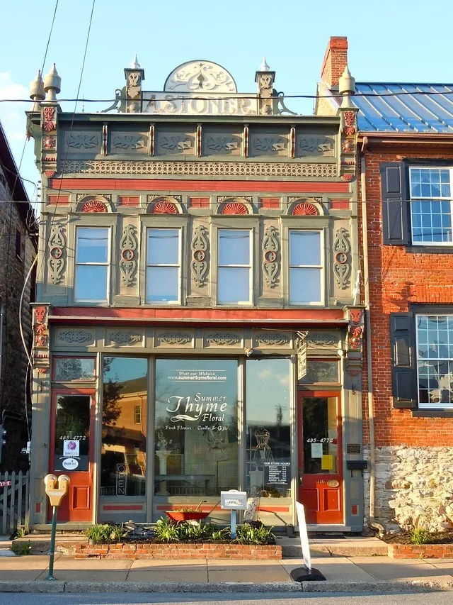 Stoners Store, part of the McConnellsburg Historic District on the NRHP since August 9, 1993. The historic district goes roughly along Lincoln Way from 1st Street to 5th Avenue an...