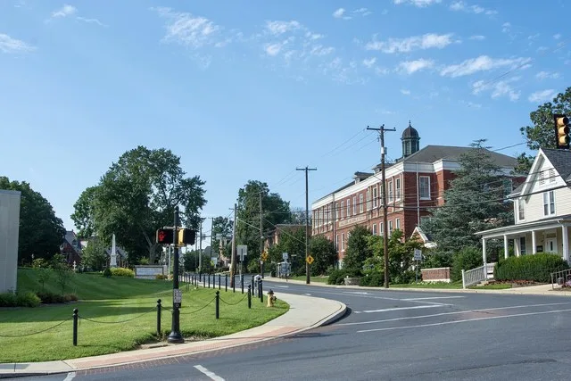 The intersection of Frederick Street and N. George Street in Millersville, Pennsylvania, July 22, 2023.