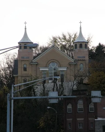 Picture of St. Nicholas Croatian Church at 24 Maryland Avenue in Millvale, Pennsylvania , on November 7, 2009. The church was built in 1900, and is listed on the National Register...
