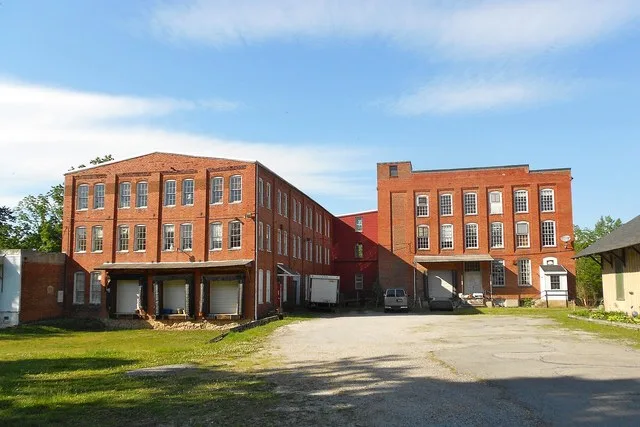 Old factories or warehouses by the depot in Mt. Wolf, Pennsylvania