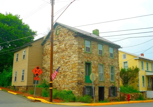 Stone house on Water Street (near the Juniata River) in the borough of Newton Hamilton, Mifflin County, Pennsylvania