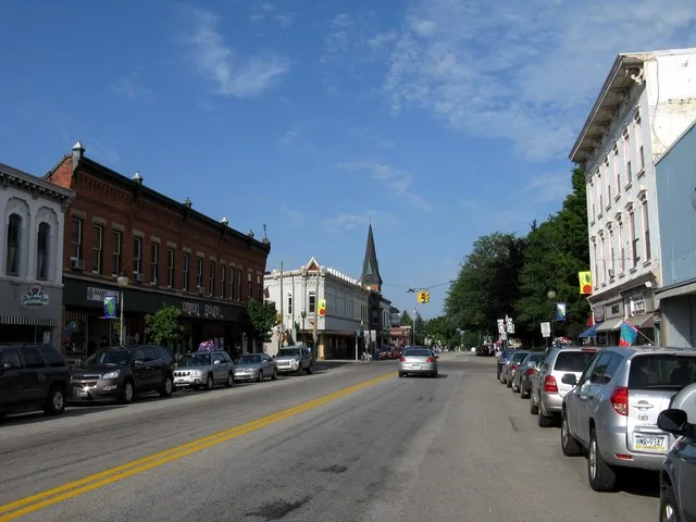 Looking West down the Main street of North East, PA. This area is listed on the National Register of Historic Places.