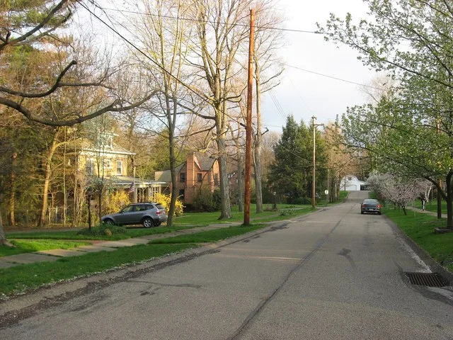Streetside along Fourth Avenue near the Fifth Street intersection in Patterson Heights , Pennsylvania , United States .