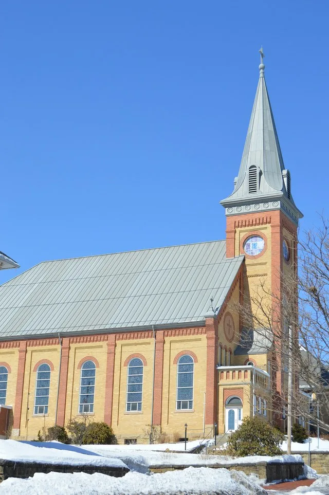 Southern side of St. Mary's Catholic Church, located at 909-911 Sixth Avenue in Patton , Pennsylvania , United States . Built in 1899, it is part of the Patton Historic District ...