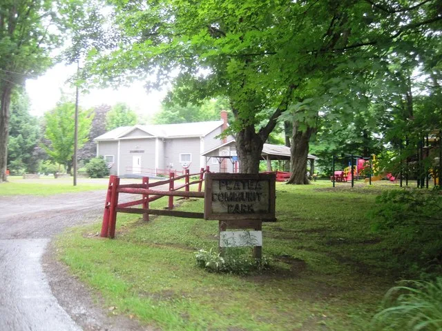 Photo of the Platea , Pennsylvania borough hall and Community Park. Photo taken from Maiden Lane looking northeast.