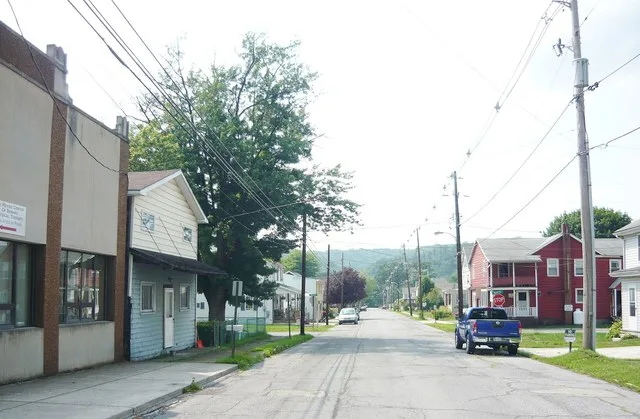 Indiana Street (looking westward from 10th Street), Borough of Seward, Westmoreland County, Pennsylvania.