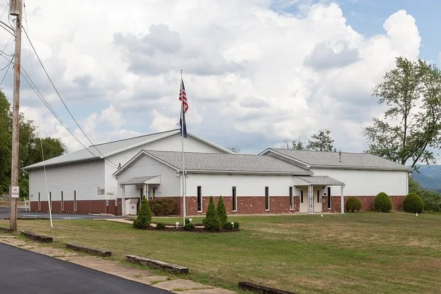 Smithfield Borough Building, community center, and library at 14 Water Street, Smithfield, Pennsylvania .