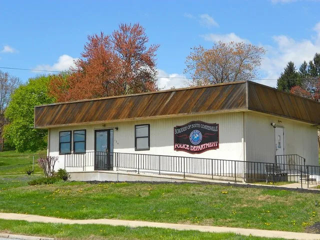 Police Department building in South Coatesville, Chester County, Pennsylvania. South Coatesville is located just south of Coatesville, PA.