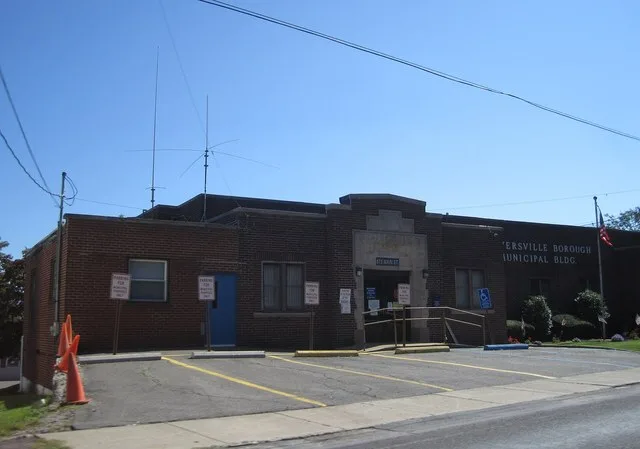 Photo of the Swoyersville , Pennsylvania municipal building. Photo taken from Main Street looking south.