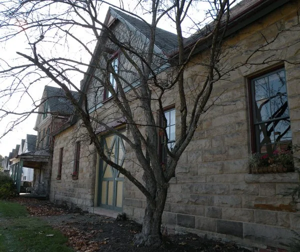 Picture of the Lehner Grain-and-Cider Mill and House at 548 and 560 Penn Street in Verona, Pennsylvania , on November 7, 2009. The mill and house were built around 1895, and they...