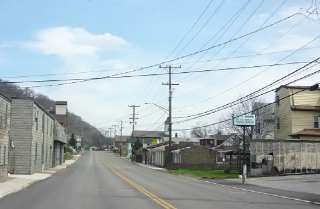 Fifth Street (from intersection with Grant Street, looking northeast), Borough of West Elizabeth, Allegheny County, Pennsylvania.