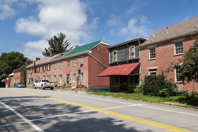 West Middletown Historic District , looking west near 12 E Main St. The district is an example of a 19th century rural residential/business community in western Pennsylvania .