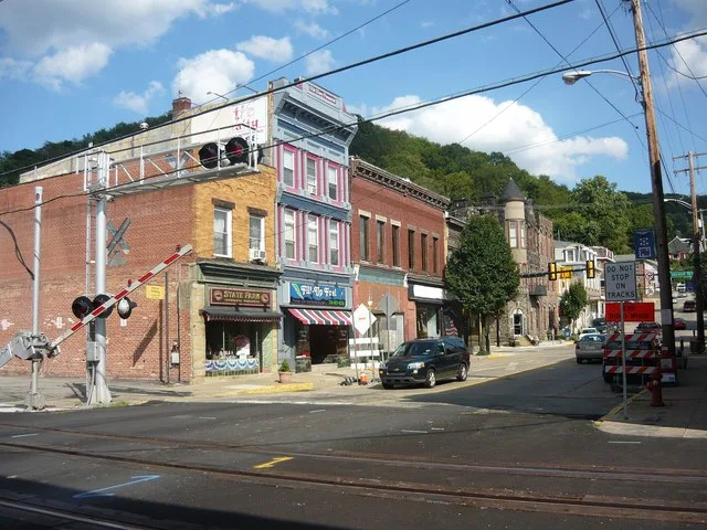 Looking eastward on East Main Street, West Newton, Pennsylvania.