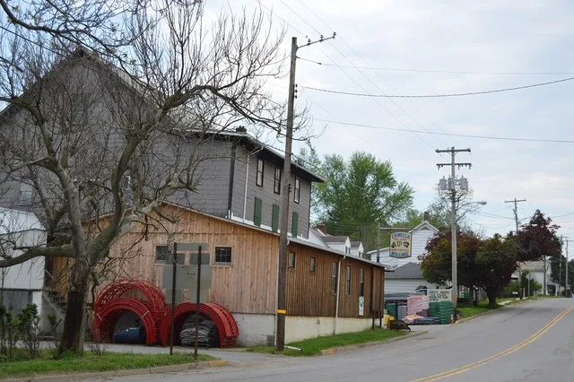 Buildings on the eastern side of Main Street ( Pennsylvania Route 308 ) north of the Washington Street intersection in West Sunbury , Pennsylvania , United States .