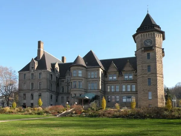Picture of the Westinghouse Air Brake Company General Office Building located at Marguerite and Bluff Streets in Wilmerding, Pennsylvania , on November 8, 2009. Built in 1890, thi...