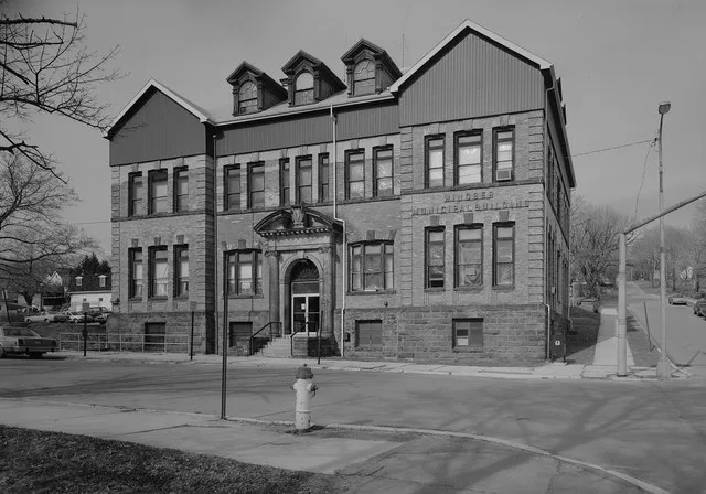 Front of the municipal building in Windber , Somerset County , Pennsylvania , United States . Built in 1902 as the main office building of the Berwind-White Coal Mining Company, i...