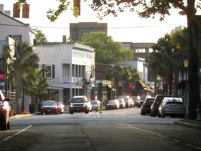 Bay Street, Beaufort, South Carolina, United States.