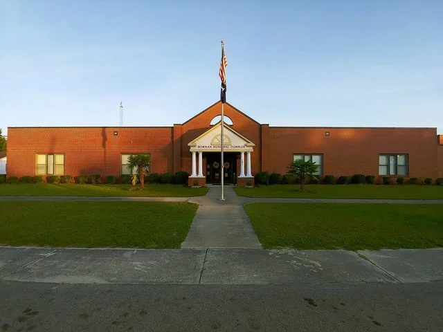 The town hall of Bowman, South Carolina. The building was once an elementary school.