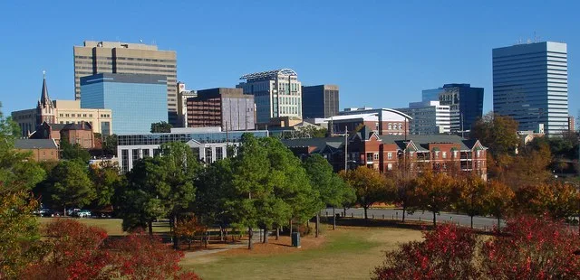 skyline of downtown Columbia, SC, USA from Arsenal Hill neighborhood