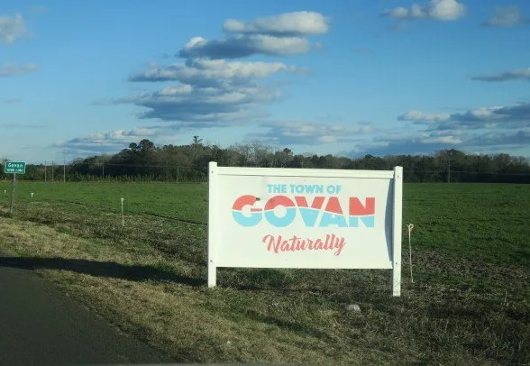 Town sign for Govan, SC