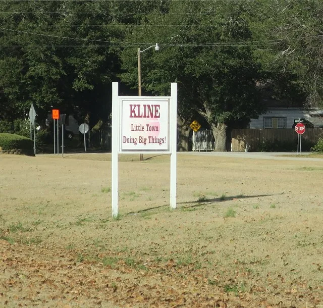 sign for Kline, SC