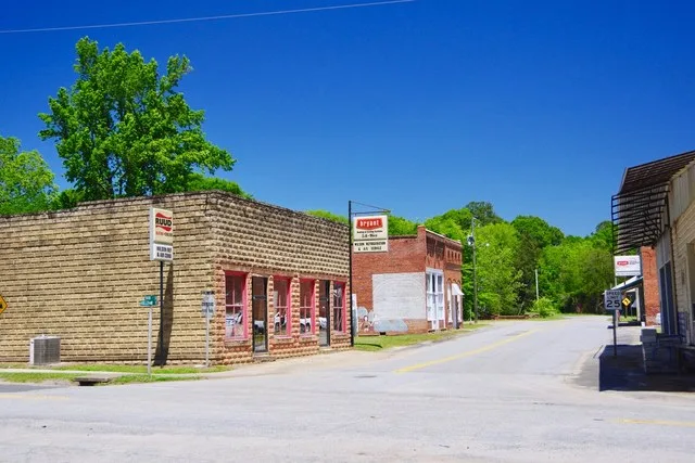 Main Street in Pomaria, South Carolina, United States.