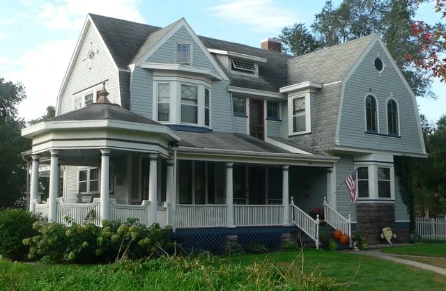 William Higinbotham house, at 511 Main Street (southwest corner of Main and Wisconsin Streets) in Centerville, South Dakota; seen from the northeast.