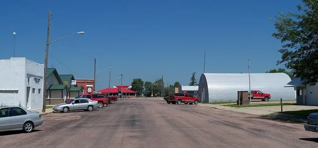 Downtown Chancellor, South Dakota, USA.