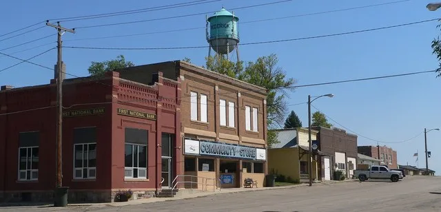 Downtown Frederick, South Dakota: north side of Main Street, looking northeast from 3rd Avenue.