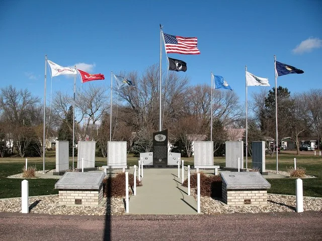 The veterans memorial in Freeman, South Dakota.