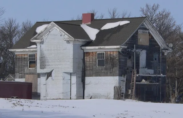 Aggergaard Manor, located at northwestern edge of Irene, South Dakota; seen from the southeast.